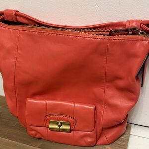 Coach - Coral Leather Shoulder Bag